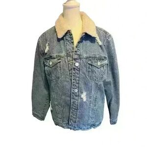 Refuge Blue Denim Jacket with Sherpa Collar